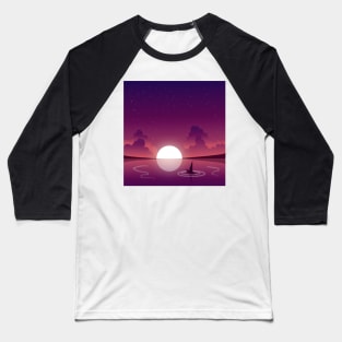 Sunset Paper boat at Dawn I Landscape Baseball T-Shirt